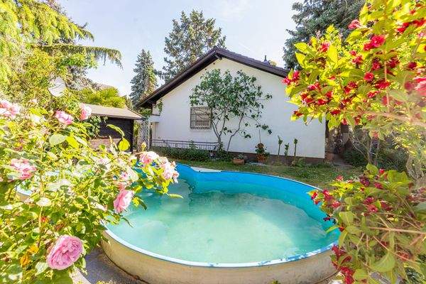 Rückansicht mit Pool