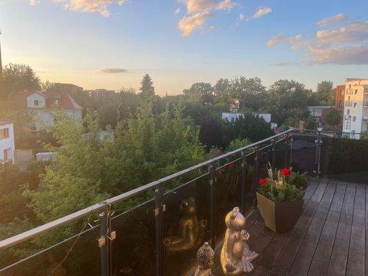 Terrassse Blick i s Grüne