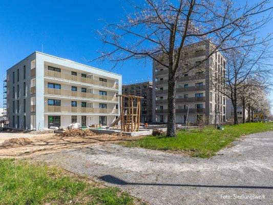 Baufortschritt Haus 4 und 7: Blick von Südwest