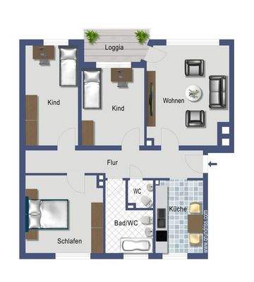 WE 21 - Grundriss bunt