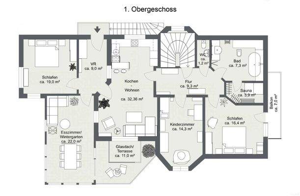 Grundriss Obergeschoss