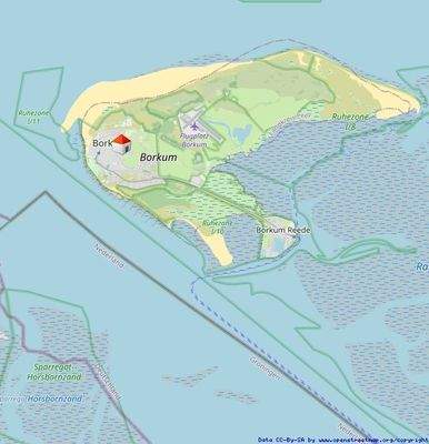 Lage auf der südwestlichen Inselseite