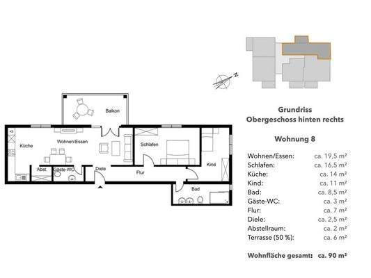 Alternative Drei-Zimmerwohnung WHG 8