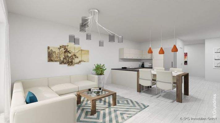 Der große Wohn-Essbereich