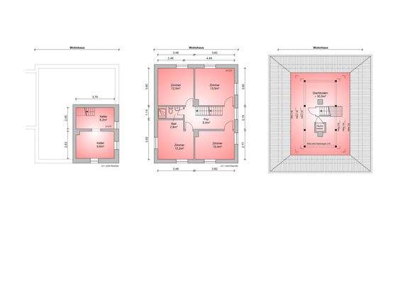 Keller, Obergeschoss, Dachgeschoss
