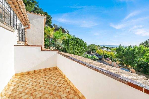 Terrace from master bedroom in villa in Costa d_en Blanes