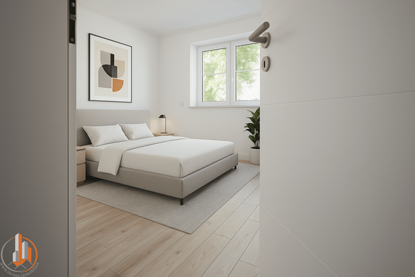 Schlafzimmer mit Einrichtung