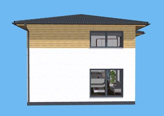 mit großen Fensterflächen