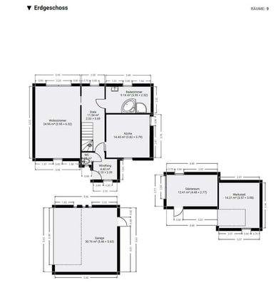 Grundriss Gebäude, Garage ect