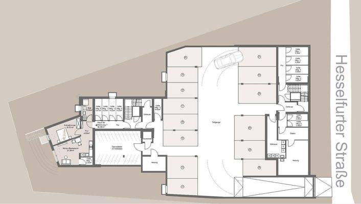 Grundriss TG und Kellerabteile