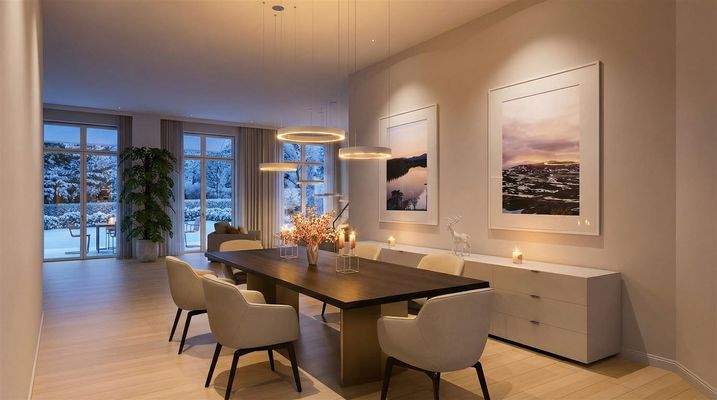 Wohnraumbeispiel mit Blick in den Garten