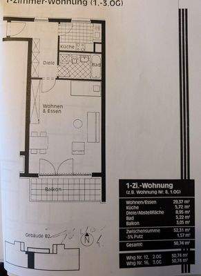 Grundriss mit Wohnfläche