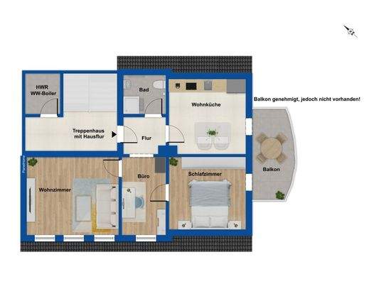 Grundriss Dachgeschoss-Wohnung