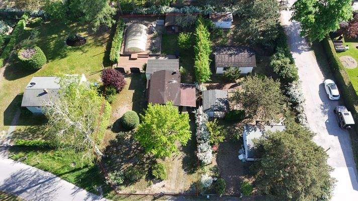 Drohnenfoto mit Teilungsentwurf