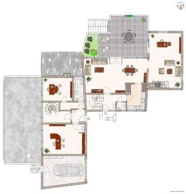 Grundriss Erdgeschoss möbliert