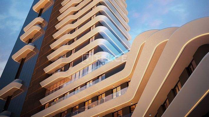 Apartments in a Secured Project with Pool in İzmir Konak