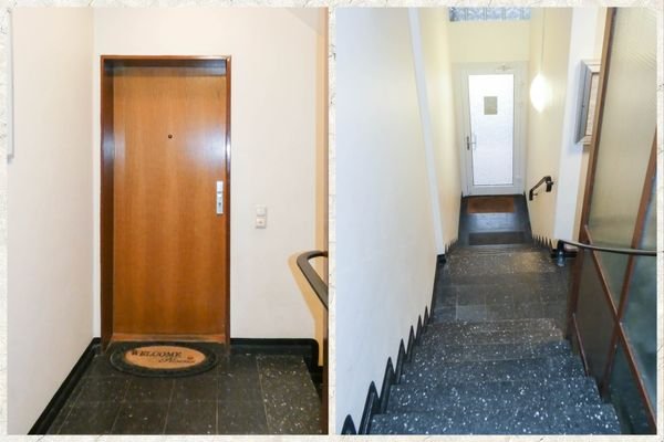 ins gepflegte Treppenhaus