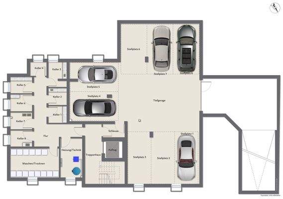 Grundriss Tiefgarage