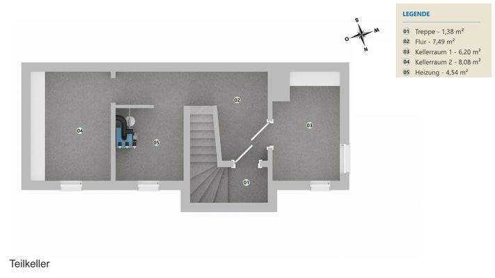 Grundriss Teilkeller