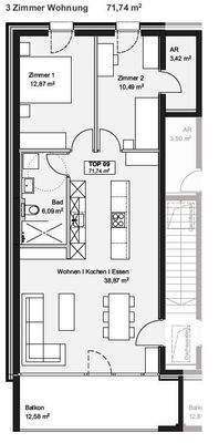 Hellbrunnenstrasse in Hohenems Whg D09 3-Zimmer i+R Wohnbau GmbH