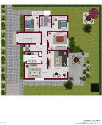 Wohnung Erdgeschoss mit Terrasse und Garten