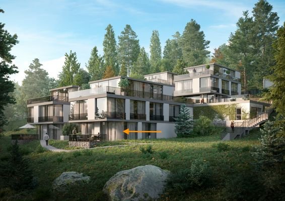 Gartenansicht Gebäude unten