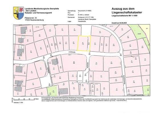 Liegenschaftskarte Parzelle 4
