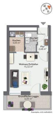 Grundriss des Senioren-Appartements