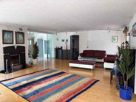 Wohnraum mit Glastürdurchgang