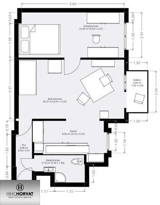 Grober Grundrissplan