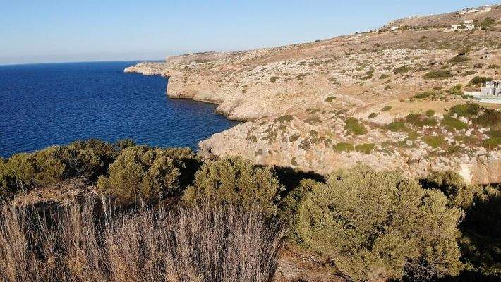 Kreta, Plaka: Erstklassiges Strandgrundstück mit Panoramablick zu verkaufen