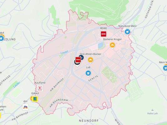 Lageplan Einkaufsmöglichkeiten