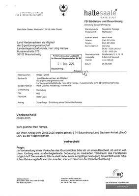 5 Bescheid Bauvoranfrage Seite 1