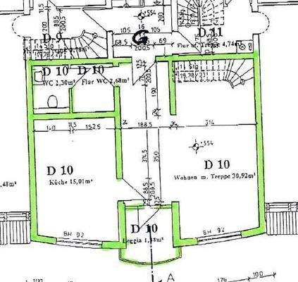 Grundriss Dachgeschoss 1 der Maisonnette-Whg.