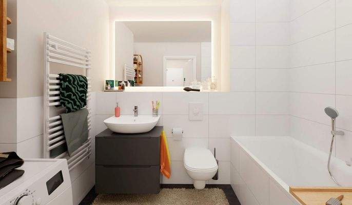 Modernes Badezimmer mit Badewanne