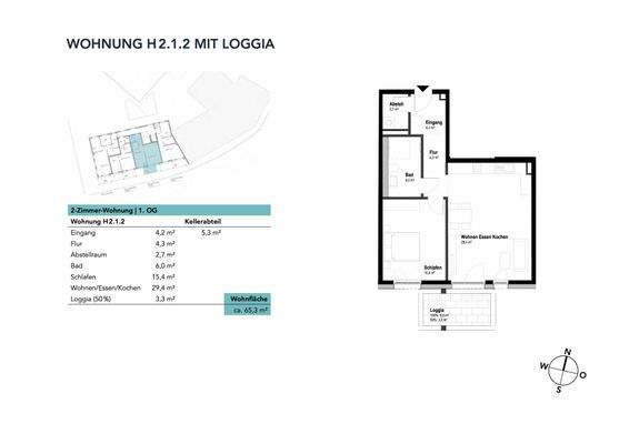 Wohnung H2.1.2 mit Loggia