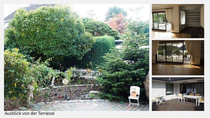 Ausblick von der Terrasse in den Garten