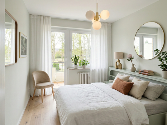 Schlafzimmer mit Zugang zum umlaufendem Balkon - Staging 