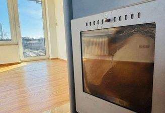 Maisonette: Wohnbereich mit Kaminofen