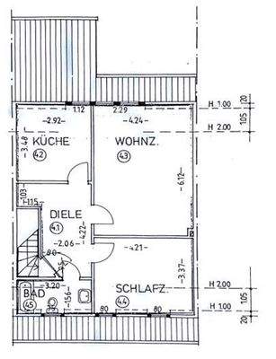 Grundriss DG (heute Dusche statt Wanne)