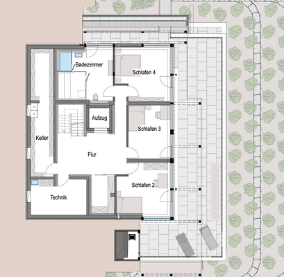 Beispielgrundriss Grundstück Leimen mit HUF Haus K