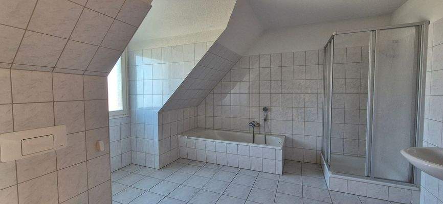 Hauptbad/ Vollbad mit Dusche, Badewanne und WC