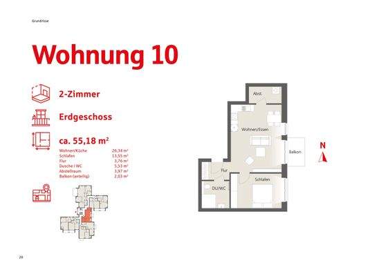 Grundriss Wohnung 10 Erdgeschoss