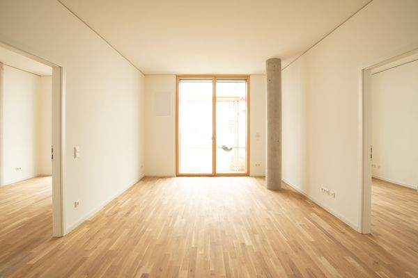 A3 Wohnzimmer, Blick zur Terrasse