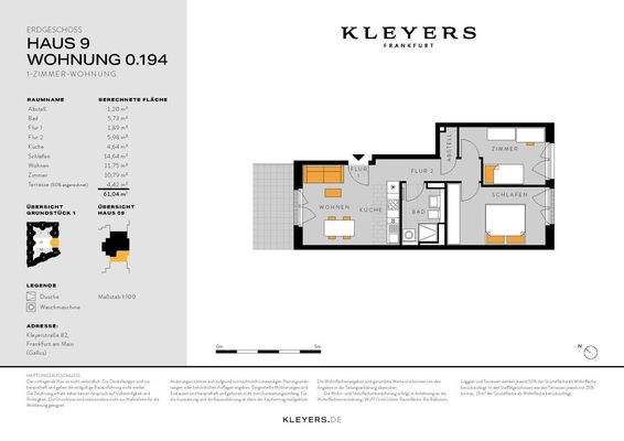9.00.194 Grundriss 1 Zimmer