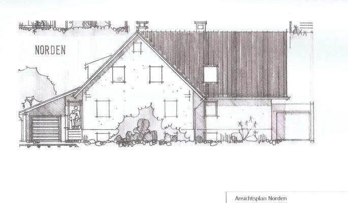 Baukörper Ansicht Norden
