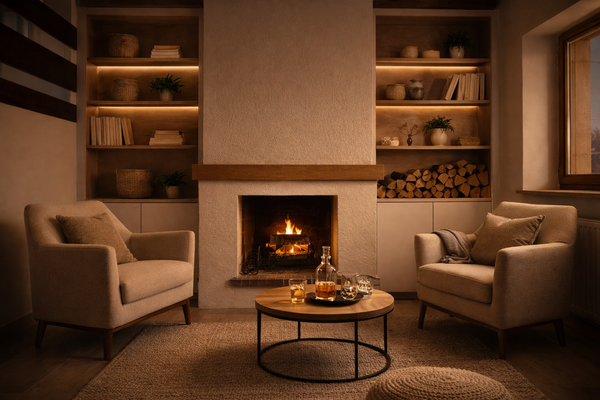Einrichtungsbeispiel Kaminecke