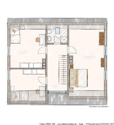 Dachgeschoss-Skizze - Exposéplan - Visualisierung