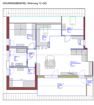 Grundriss Dachgeschoss Wohnung 13