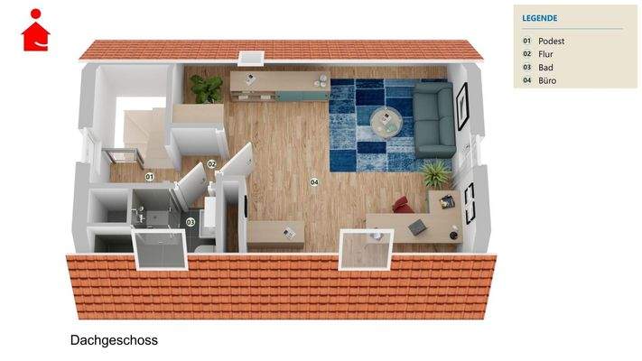 Grundrissvisualisierung_Dachgeschoss